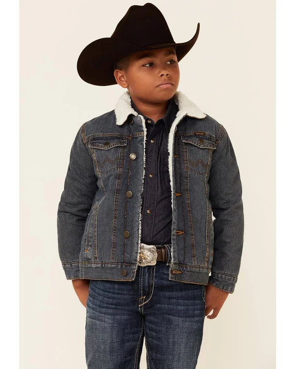 Wrangler Boys& Rustic Sherpa Lined Denim Jacket