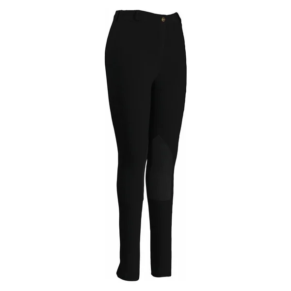 TuffRider Ladies Pull-On Knee Patch Breeches - 34 - Black