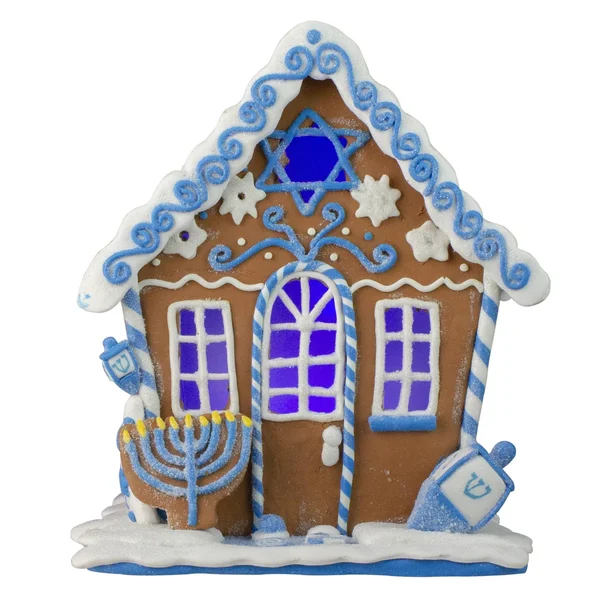 Kurt Adler 7x22 LED Hanukkah Gingerbread House Tablepiece