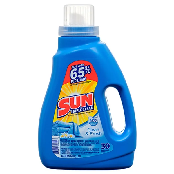 Sun Burst Liquid Detergent 45.4 oz 2X Clean & Fresh - Wholesale, Bulk (Pack of 6)
