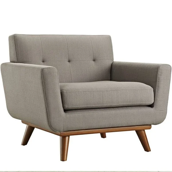 Hawthorne Collections Upholstered Accent Chair in Granite, Gray