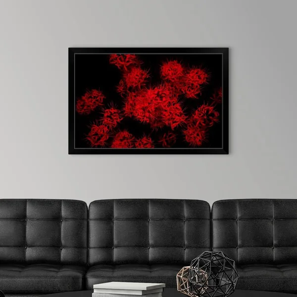 Scarlet Autumn, Black Framed Wall Art, 36x24, Great Big Canvas