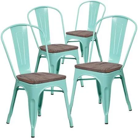 Breakwater Bay Ketchum Stackable Dining Chair (Set of 4), Red