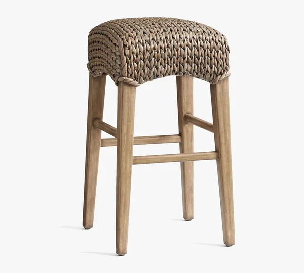 Seagrass Backless Barstool, Counter Height, Gray Wash - Furniture - Bar & Counter Stools - Pottery Barn
