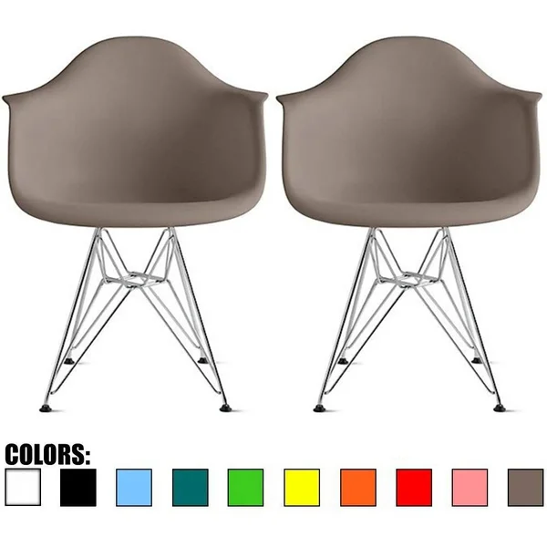 2xhome Designer Molded Plastic Arm Chairs with Back Wire Eiffel Matte Office Retro Pyramid Dining Room Bedroom Work - Teal