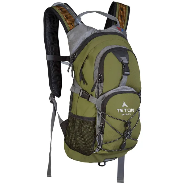 Teton Sports Hydration Backpack with Bladder - Green, 18.5x22x 10x22x 7x22
