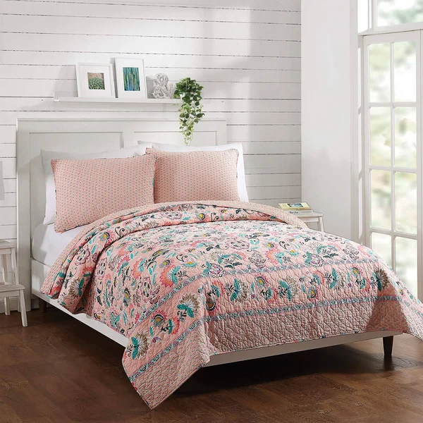 Vera Bradley Blush Flowers Quilt - Twin/Twin Extra Long