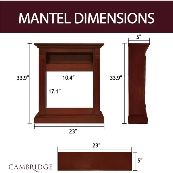 Cambridge Sienna CAM3437-1CHRLG2 Floor-standing Electric fireplace - Cherry