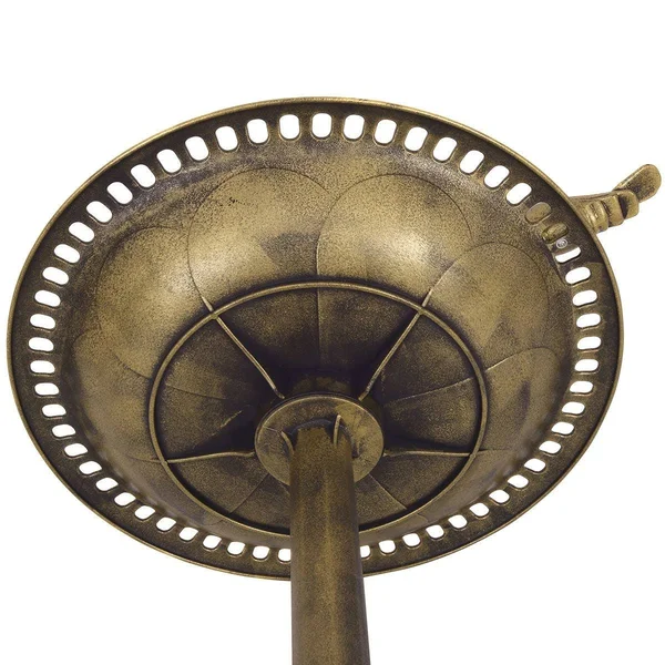 Costway Antique Gold Freestanding Pedestal Bird Bath Feeder Outdoor