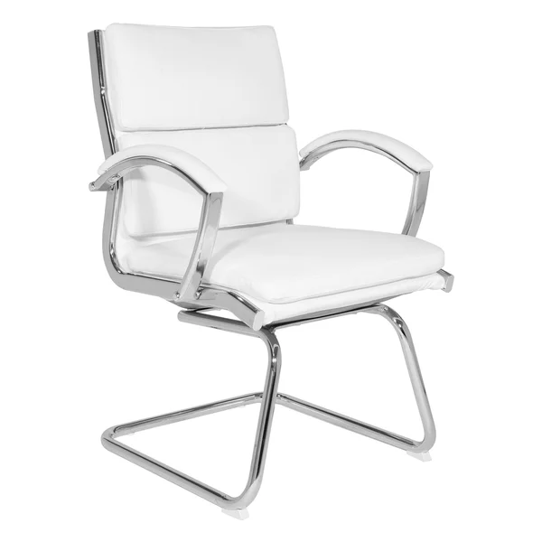 Work Smart Mid-Back Faux Leather Visitor's Chair in Black