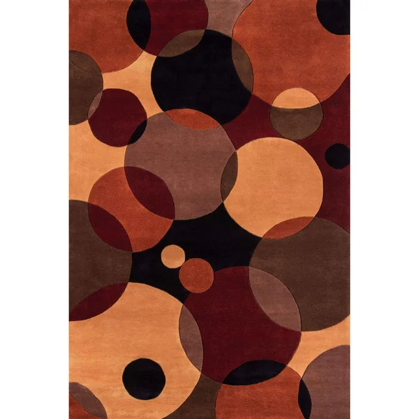 Momeni New Wave NW-37 5&9x22 x 5&9x22 Round Black Area Rug