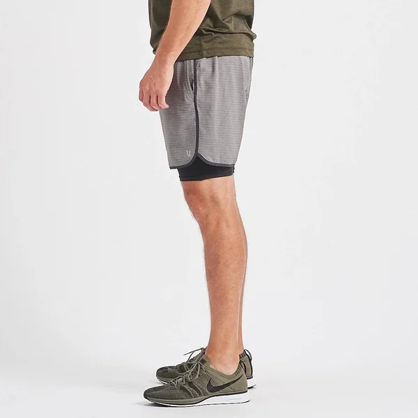 Vuori Stockton Short - Men's Grey Linen Texture - L