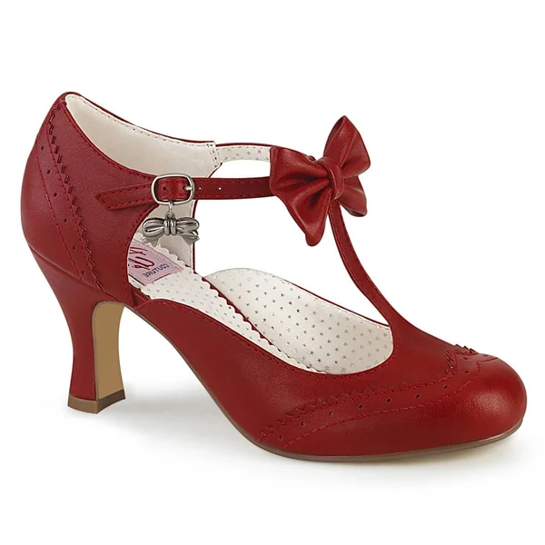 FLAPPER-11 - 3x22 Kitten Heel Shoes Mint Faux Leather, Size 7
