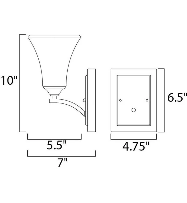 Maxim 20098FTSN Aurora 1-Light Wall Sconce, Satin Nickel
