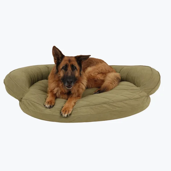 Carolina Pet Company Microfiber Quilted Bolster Bed with Moisture Barrier Protection Sage