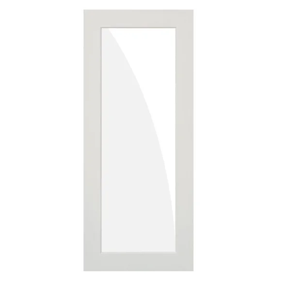Krosswood Doors 30 in. x 80 in. 1-Lite Solid Hybrid Core MDF Primed Interior Door Slab