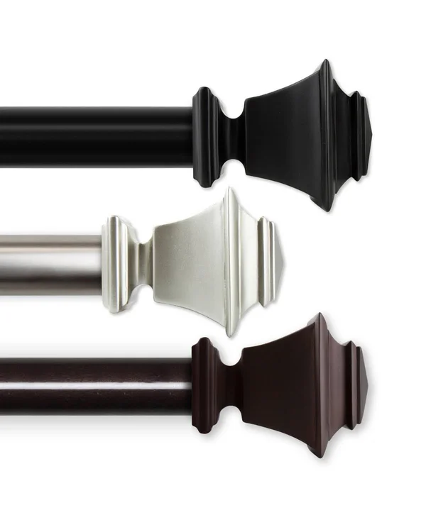 Rod Desyne 1.5x22 Bach Curtain Rod, Black, 28-48