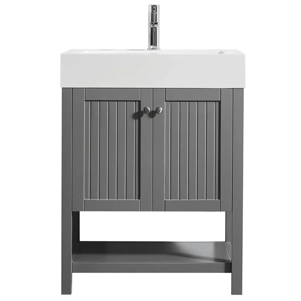 Vinnova Pavia 28x22 Single Vanity in Grey with Acrylic Under-Mount Sink