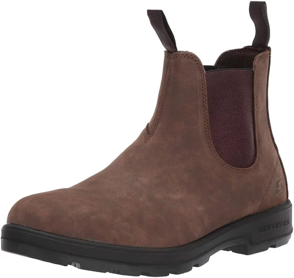 Skechers Men's Relaxed Fit Molton Gaveno Chelsea Boot, Brown