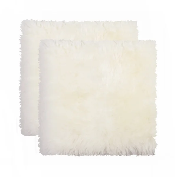 New Zealand Sheepskin Chair Seat Pad - Set of 2 - 17x22 x 17x22 - Gradient Grey