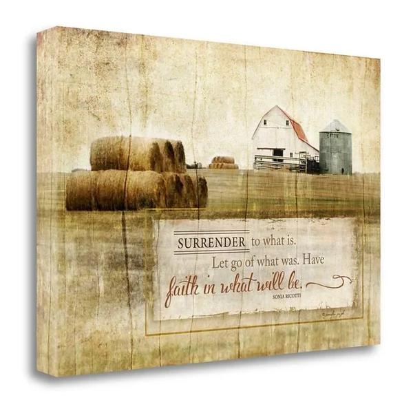 Red Barrel Studio 'Surrender to What Is' Graphic Art Print on Wrapped Canvas, White