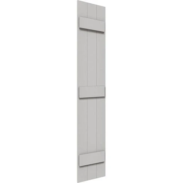 Ekena Millwork FBJ06S16X058RUF 16 1/8x22W x 58x22H Rustic Three Board Joined Board-n-Batten Faux Wood Shutters (Per Pair)
