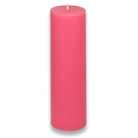 Smokeless Paraffin Unscented Pillar Candle Color: Hot Pink, Size: 6x22 H x 2x22 Diameter, Pack Size: 1 Candle