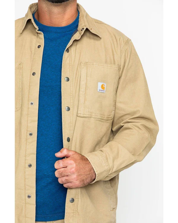 Carhartt Men's Rugged Flex Rigby Shirt Jacket - 2XT, Dark Khaki