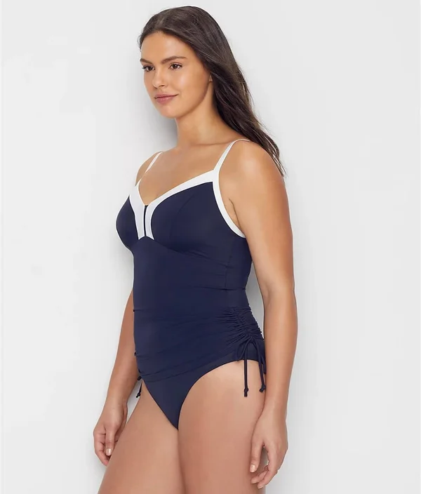 Panache Catarina Underwire Tankini Top - Womens - Midnight - White - 36H