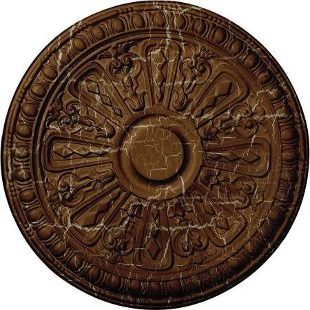 18 inchod x 1 1/4 inchp Raymond Ceiling Medallion (Fits Canopies Up to 5 3/8 inch) - Hand-Painted Smokey Topaz Crackle, Orange