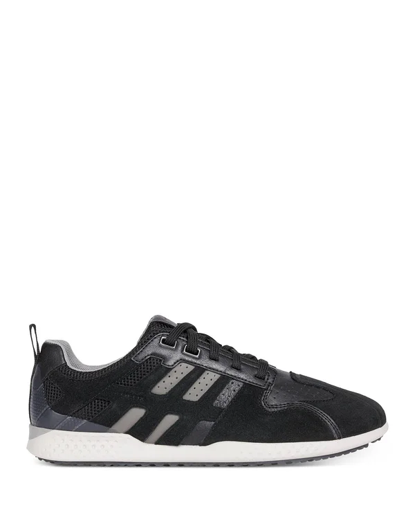 Geox Leather & Suede Sneaker - 41, Black