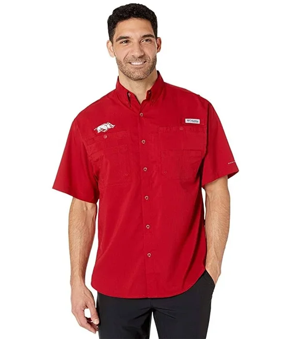 Men's Columbia Cardinal Arkansas Razorbacks PFG Tamiami Shirt - Size: Medium, Red