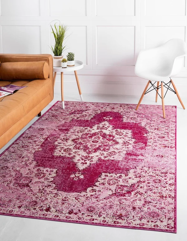 Unique Loom Wish Charm Rug (4& 0 x 6& 0 - Pink)
