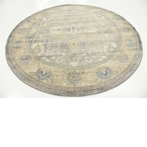 Unique Loom Gaisberg Salzburg Area Rug (8& x 8& Round - Gray)