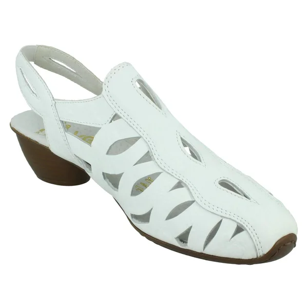 Rieker 43779-81 White Leather Womens Sandals 38 EU
