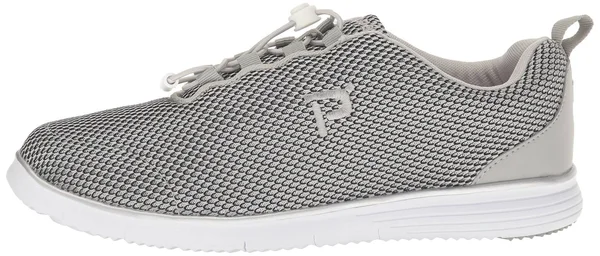 Women's Propet TravelFit Prestige Sneaker - Size: 8.5 B, Silver/Black