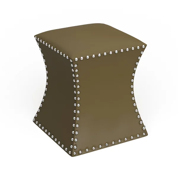The Curated Nomad Hastings Faux Leather Ottoman, Blue