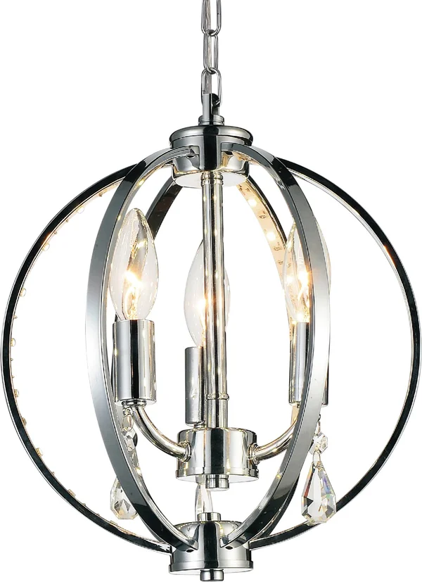 CWI Lighting-3 Light Up Mini Pendant with Chrome finish-5025P10C-3