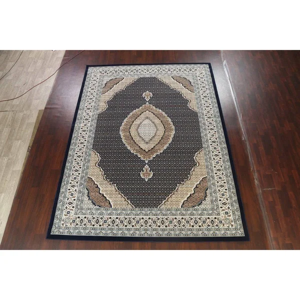 Traditional Geometric Turkish Tabriz Mahi Area Rug Oriental Carpet - 9&0x22 x 12&0x22