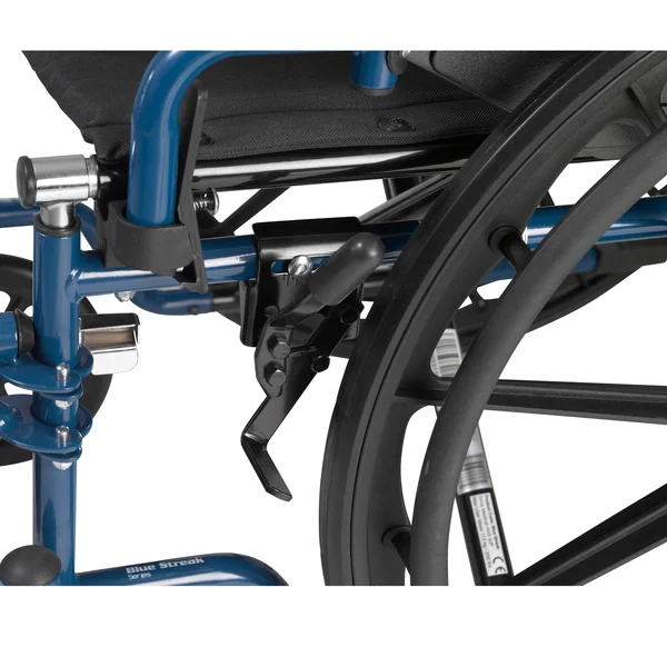 Drive Medical Blue Streak Wheelchair with Flip Back Desk Arms - Swing Away Footrests, 16x22 Seat, 42" x 12.5" x 36"