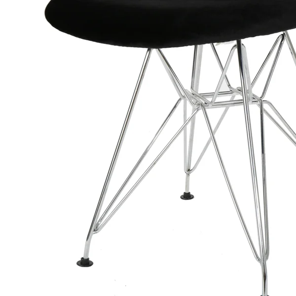 Christopher Knight Home Wilmette Mid-Century Velvet Eiffel Dining Chair (Set of 2) by, Black