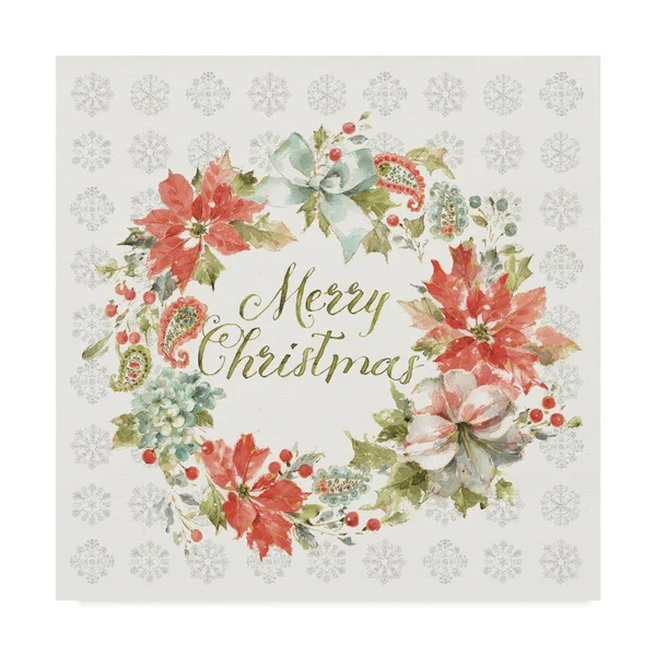 Trademark Fine Art 'Home for The Holidays Wreath' Canvas Art by Lisa Audit - Size: 24 x 24