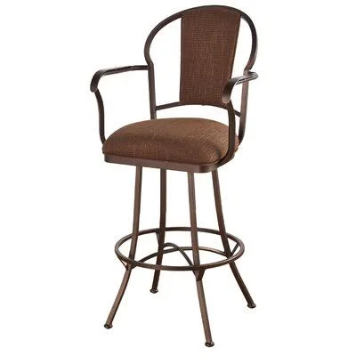 Hoyos Swivel Bar & Counter Stool Red Barrel Studio Seat Height: Bar Stool (30x22 Seat Height) - Color: Matte Black, Upholster
