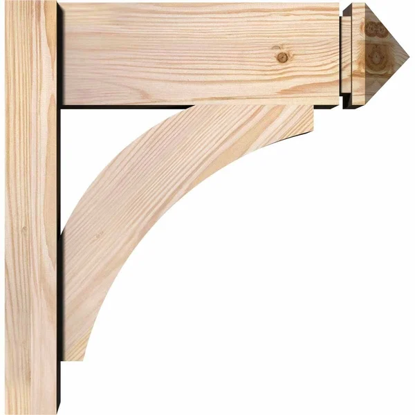 Ekena Millwork 8 in. x 26 in. x 18 in. Douglas Fir Thorton Arts and Crafts Rough Sawn Outlooker