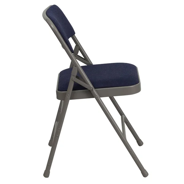 Flash Furniture 2 Pack Hercules Series Curved Triple Braced & Double Hinged Navy Fabric Metal Folding Chair
