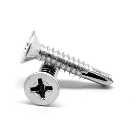 #10-16 x 1 1/2 inch (FT) BSD Thread Self Drilling Screws Phillips Flat Head #3 Point Low Carbon Steel Zinc Plated Pk 1500