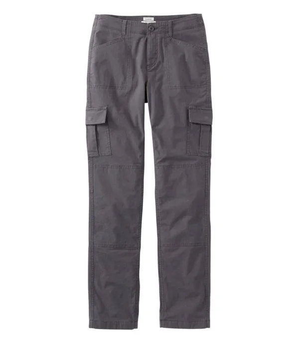Women's Stretch Canvas Cargo Pants, Lined Gray 12, L.L.Bean