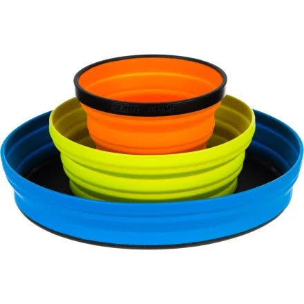 Sea to Summit X-Set Black Pouch/Olive Plate/Olive Bowl, 3 Piece