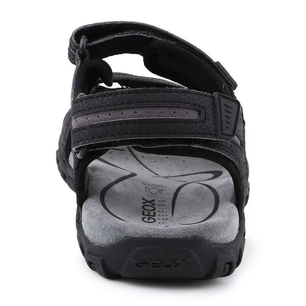 Geox Strada Sandal - Black - Leather Sandals