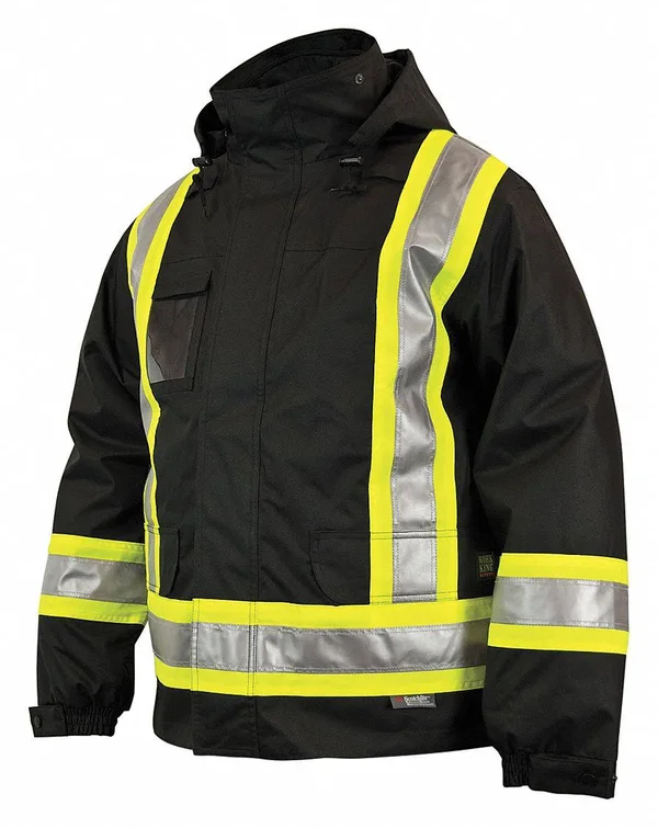 Safety Insulated 5-in-1 Parka - 2XL, Black Work King S42621